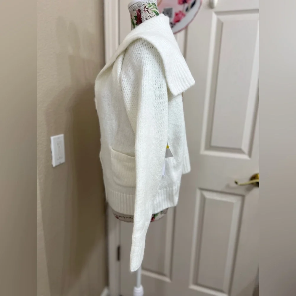 1. State White Button-Up Cardigan